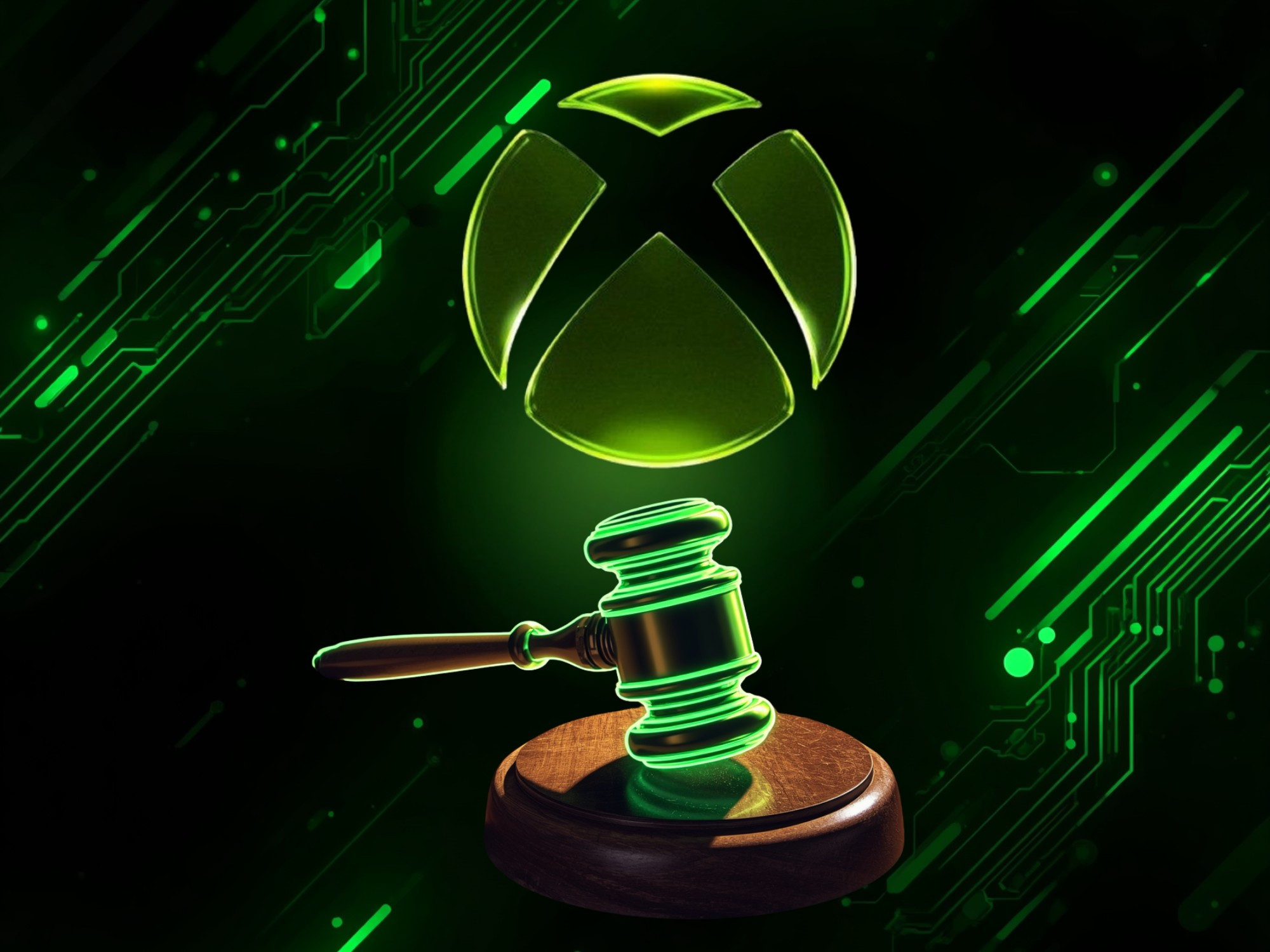 Minh họa vụ kiện Xbox đối với Microsoft tại tòa án