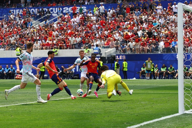 Các cầu thủ Tây Ban Nha ăn mừng chiến thắng tại World Cup 2026.