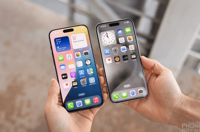 Màn hình iPhone 16 Pro Max so với iPhone 15 Pro Max