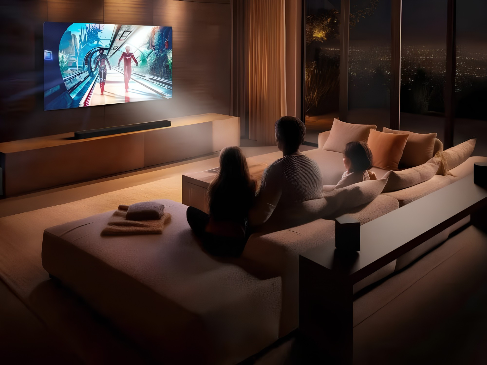 TV LG C6 Tandem OLED 83 inch trong không gian phòng khách