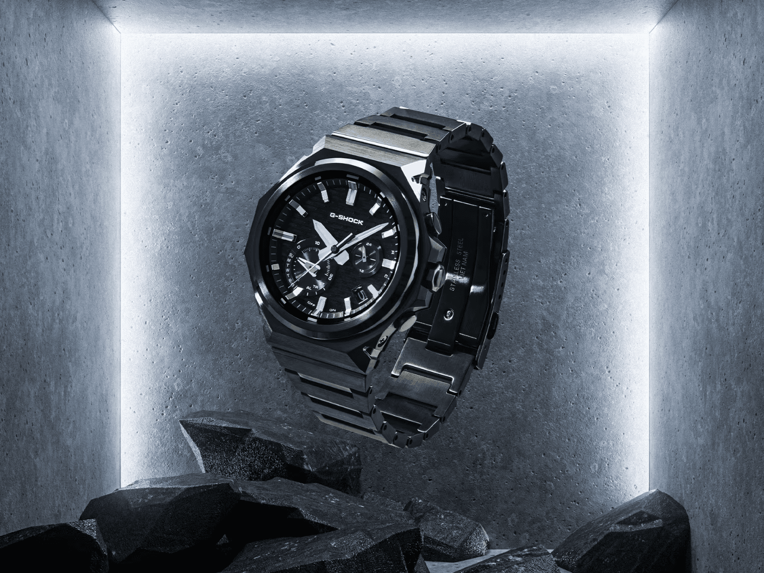 Mẫu đồng hồ Casio GST-B1000BD-1 với thiết kế đen toàn bộ