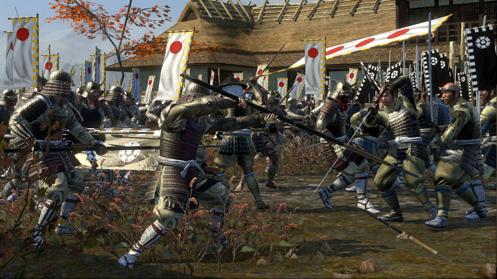 Các đơn vị Samurai trong Total War: Shogun 2 thể hiện chi tiết thiết kế đặc trưng.