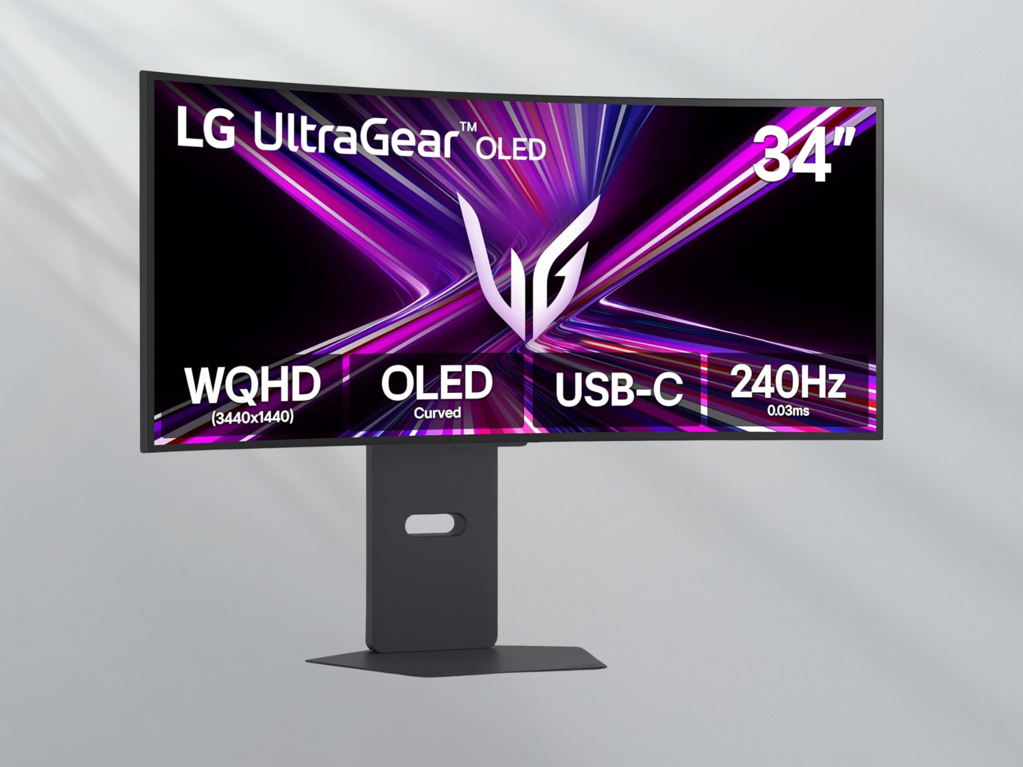 Mặt trước màn hình gaming LG OLED 34 inch màn hình cong siêu rộng