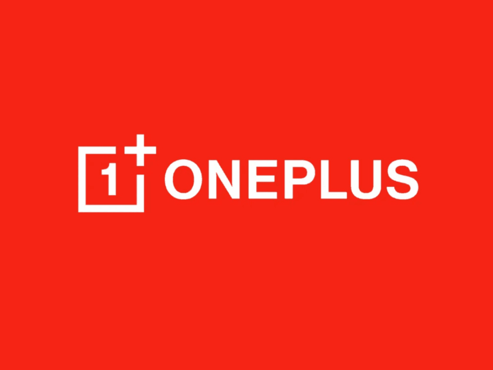 Logo thương hiệu OnePlus trên nền đỏ đặc trưng.