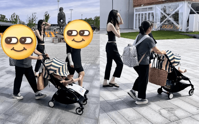 Siêu mẫu Hà Tuệ ăn diện giản dị khi xuất hiện bên con trai đầu lòng