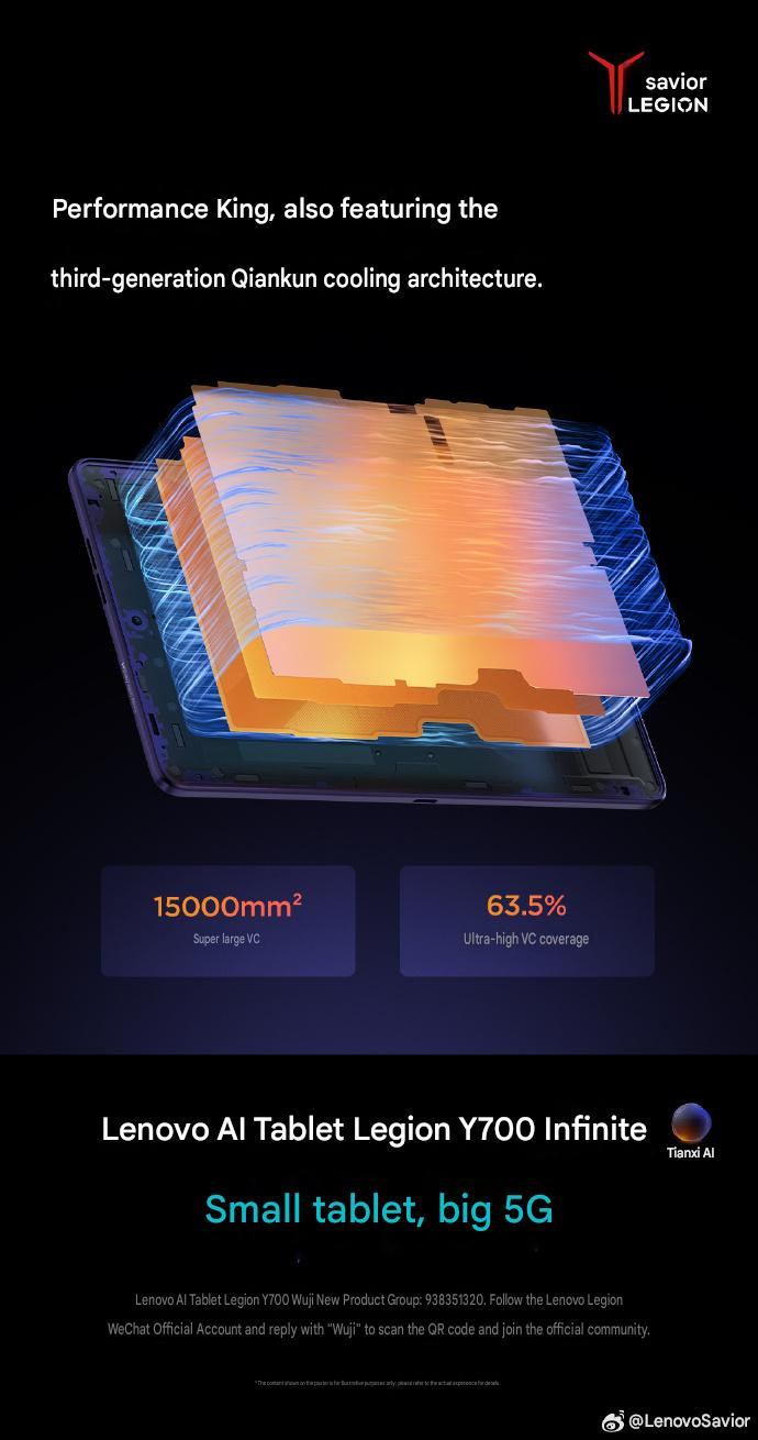 Hệ thống tản nhiệt Qiankun thế hệ thứ ba trên Legion Y700 Infinite với buồng hơi 15.000mm².