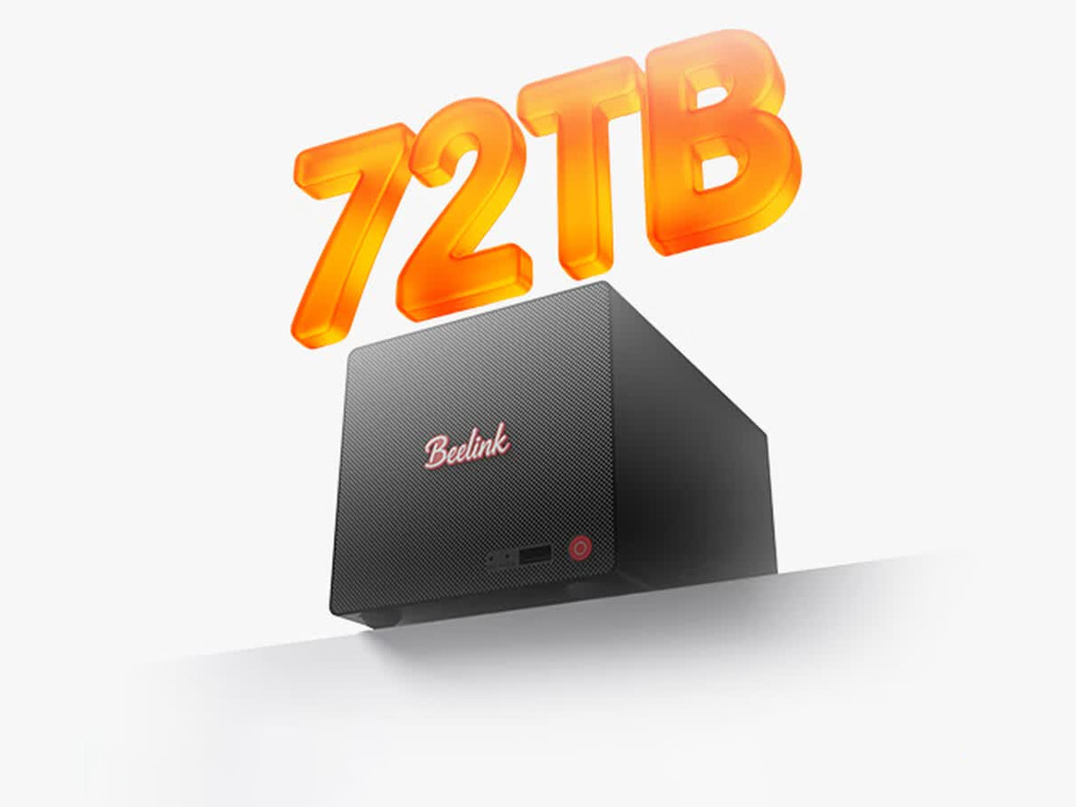 Beelink ME Pro 370 hỗ trợ lưu trữ lên đến 72TB với thiết kế 2 khay ổ cứng SATA và 3 khe cắm M.2.