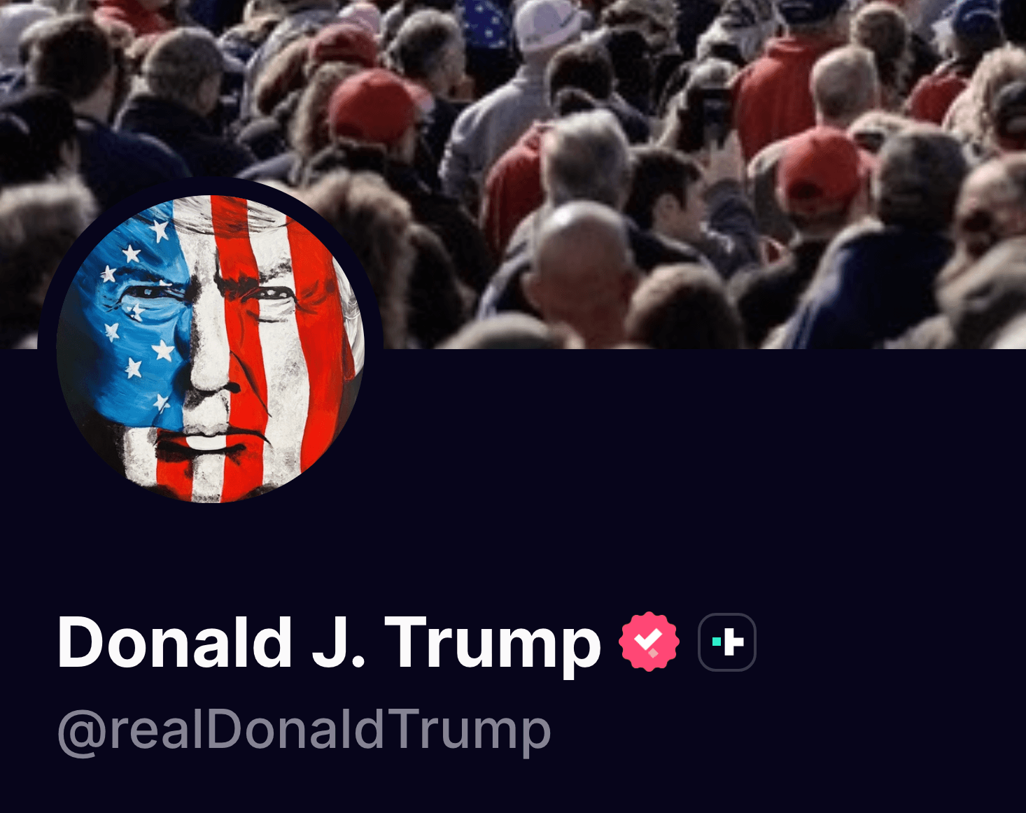 Giao diện tài khoản Truth Social của Donald Trump