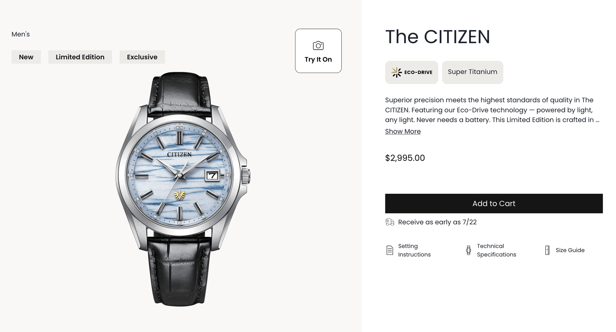 Thông tin đặt hàng Citizen AQ4090-08A