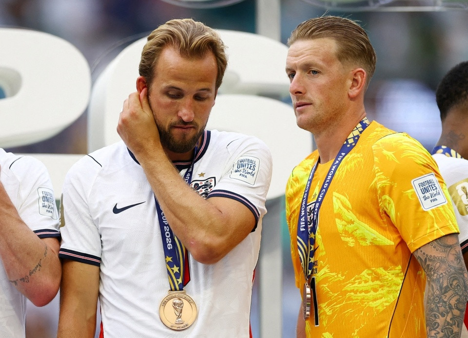Các cầu thủ Anh ăn mừng bàn thắng trong trận gặp Pháp tại World Cup 2026