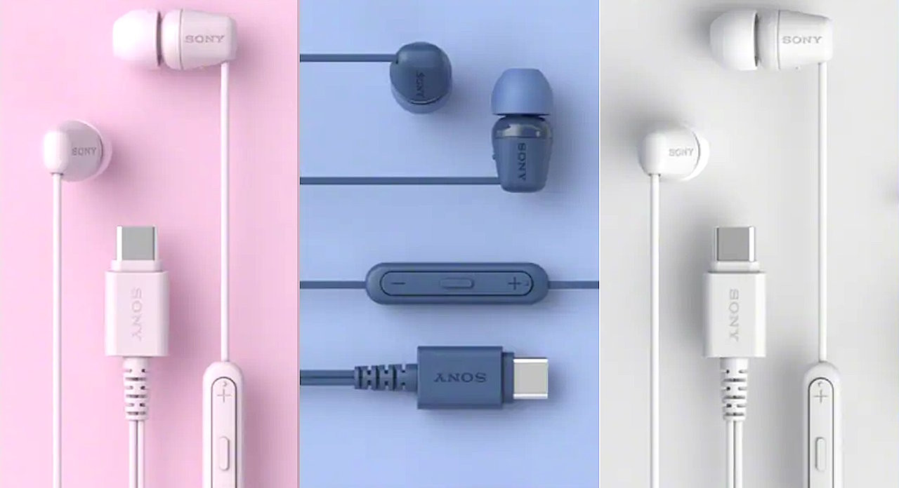 Tai nghe Sony IER-EX15C USB-C với ba lựa chọn màu sắc: hồng, đen và trắng.