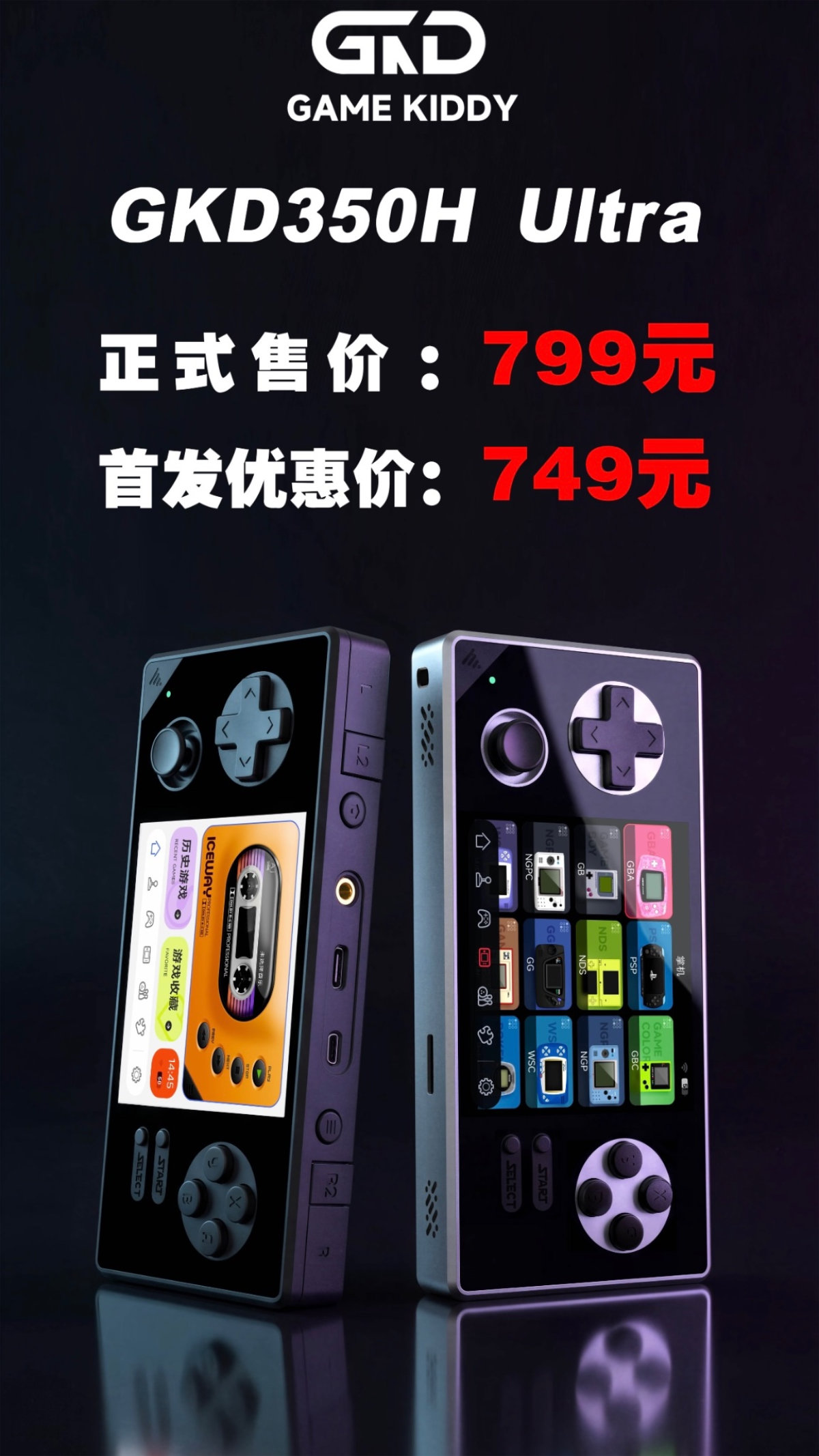 GKD 350H Ultra hỗ trợ nhiều cổng kết nối và hệ thống phím bấm tối ưu cho game retro