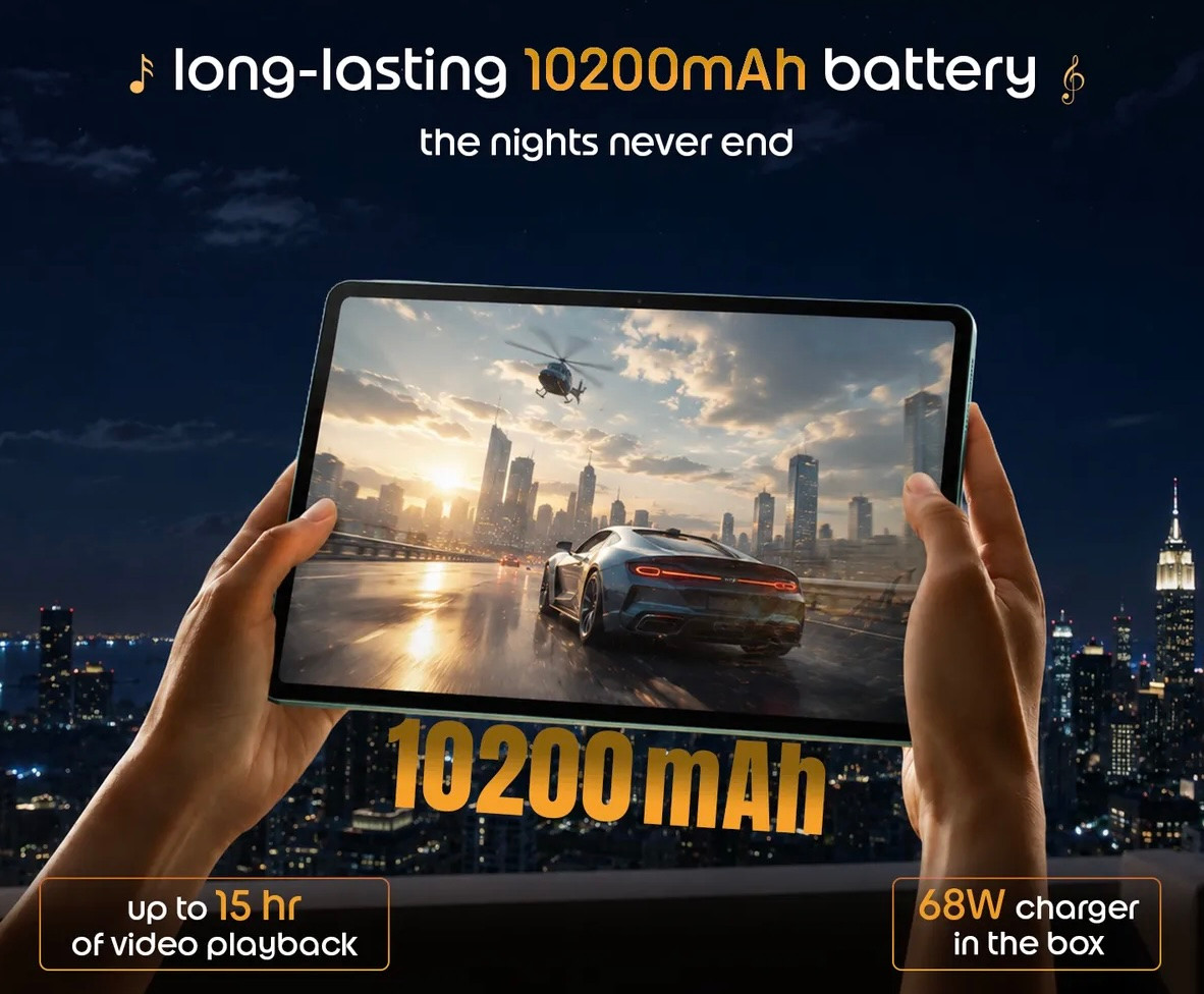Thông tin về màn hình và pin của Moto Pad 70 Groove