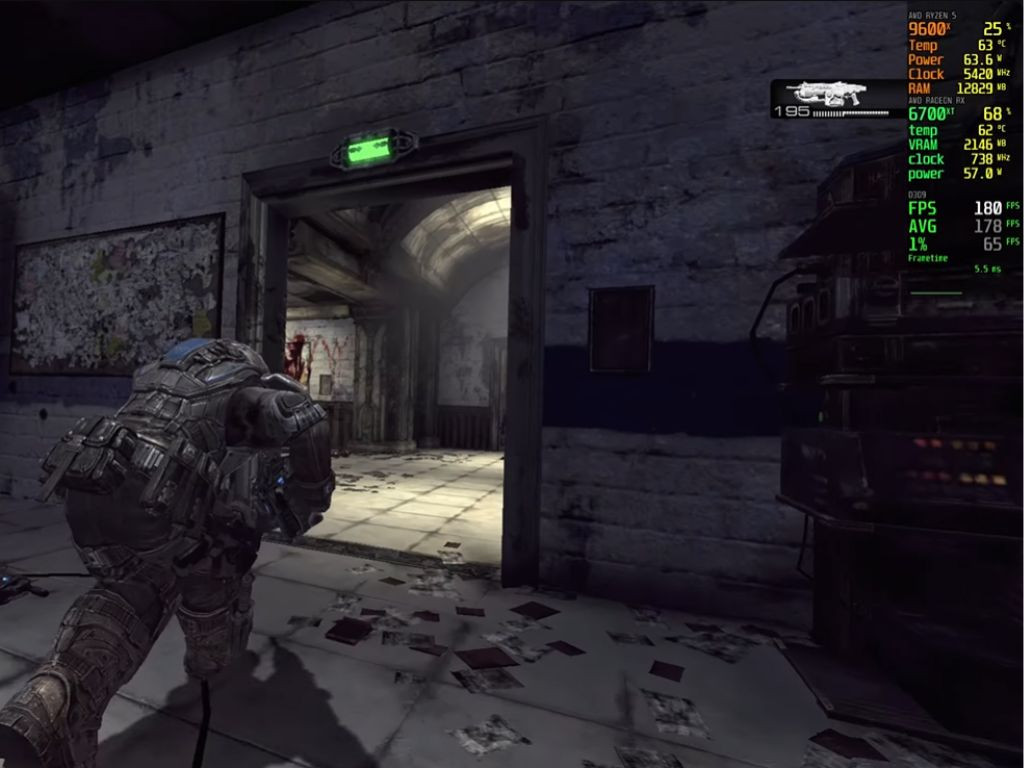 Ảnh chụp màn hình Gears of War 2 Hollow chạy ở độ phân giải 4K 180 FPS trên PC