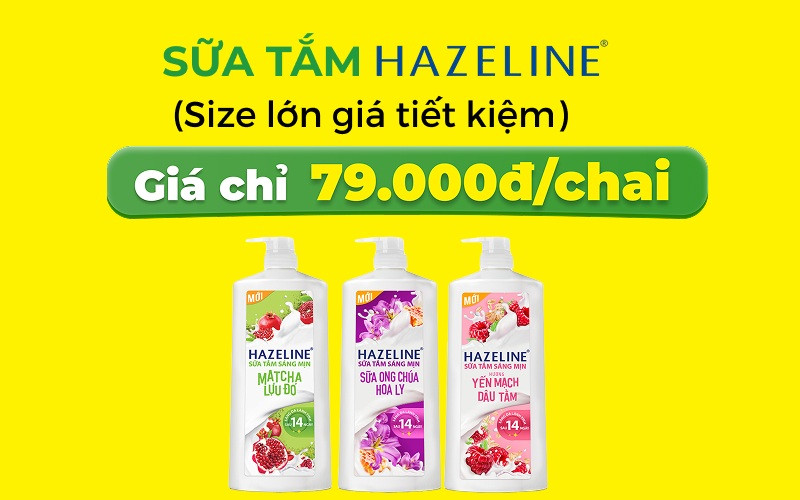 Sữa tắm Hazeline size lớn 800g giá 79.000 đồng tại Bách hóa XANH