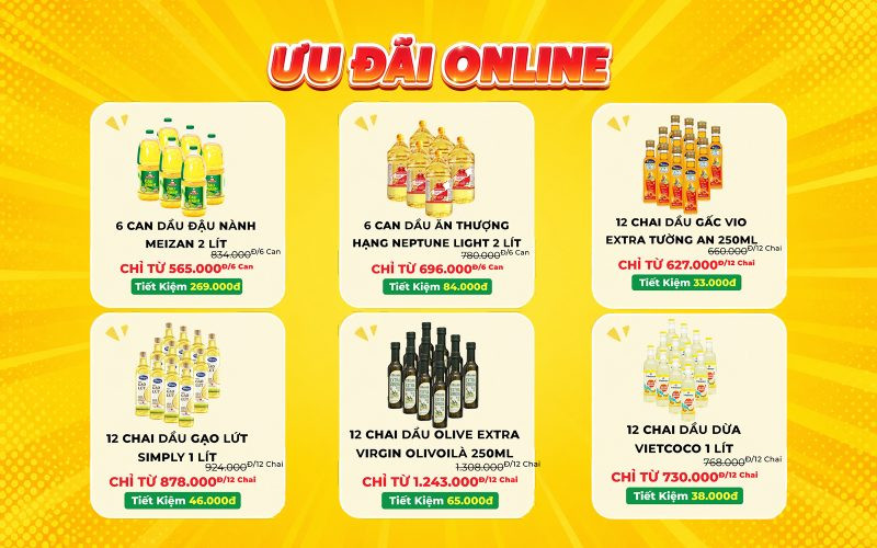 Săn dầu ăn online: Mua nguyên thùng trữ sẵn - Tiết kiệm đến 269k