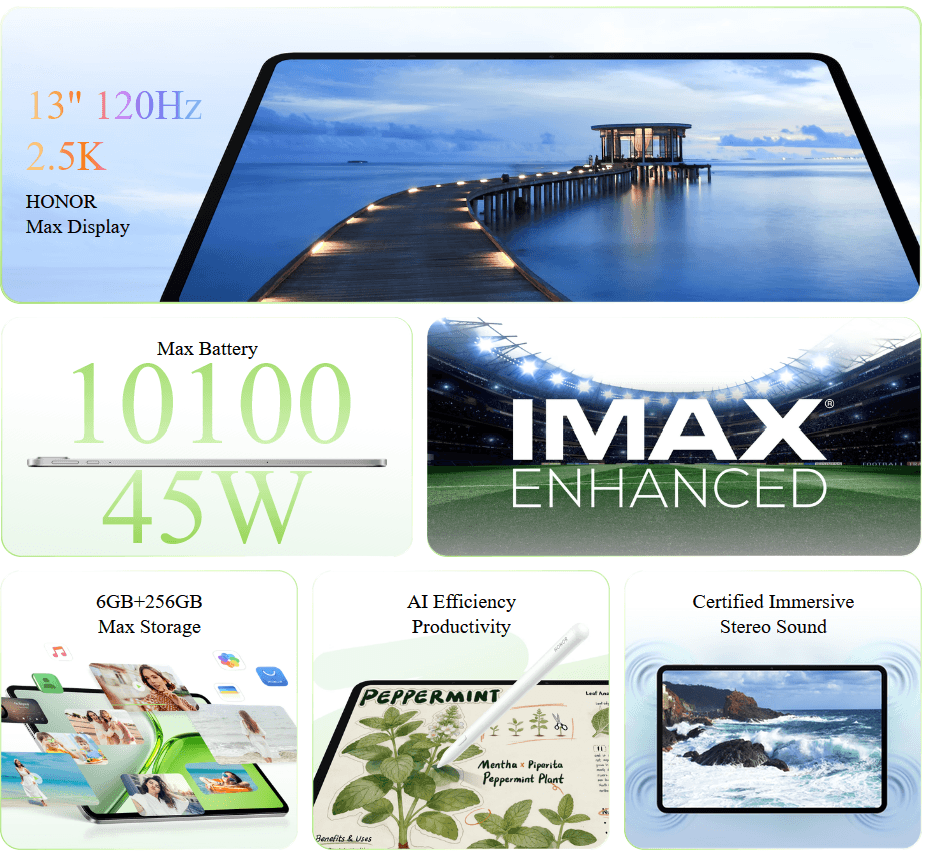 Thiết kế nhôm nguyên khối của Honor Pad X9 Max.
