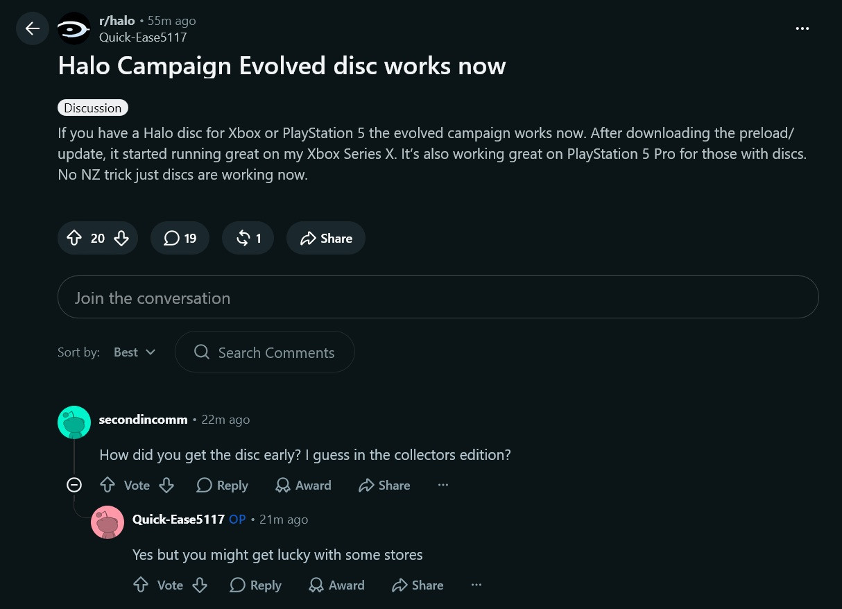 Bình luận trên Reddit về việc chơi sớm Halo: Campaign Evolved