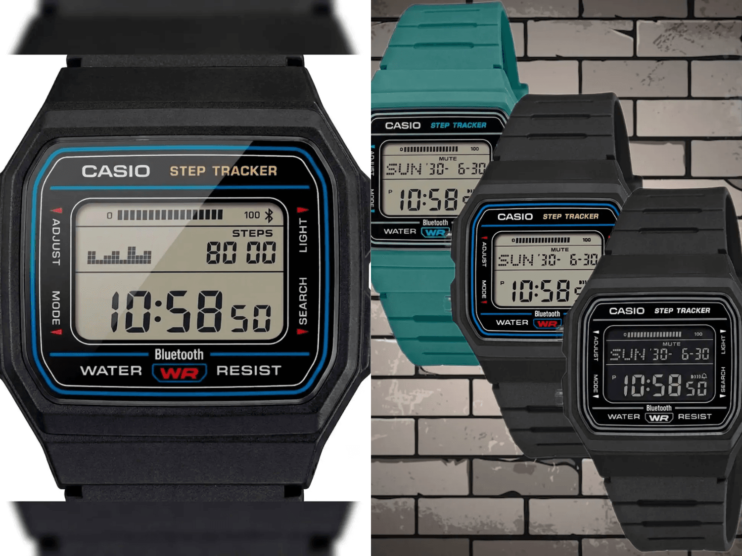 Ba phiên bản đồng hồ Casio F-B100W bao gồm F-B100W-1A, F-B100W-3A và F-B100WB-1A