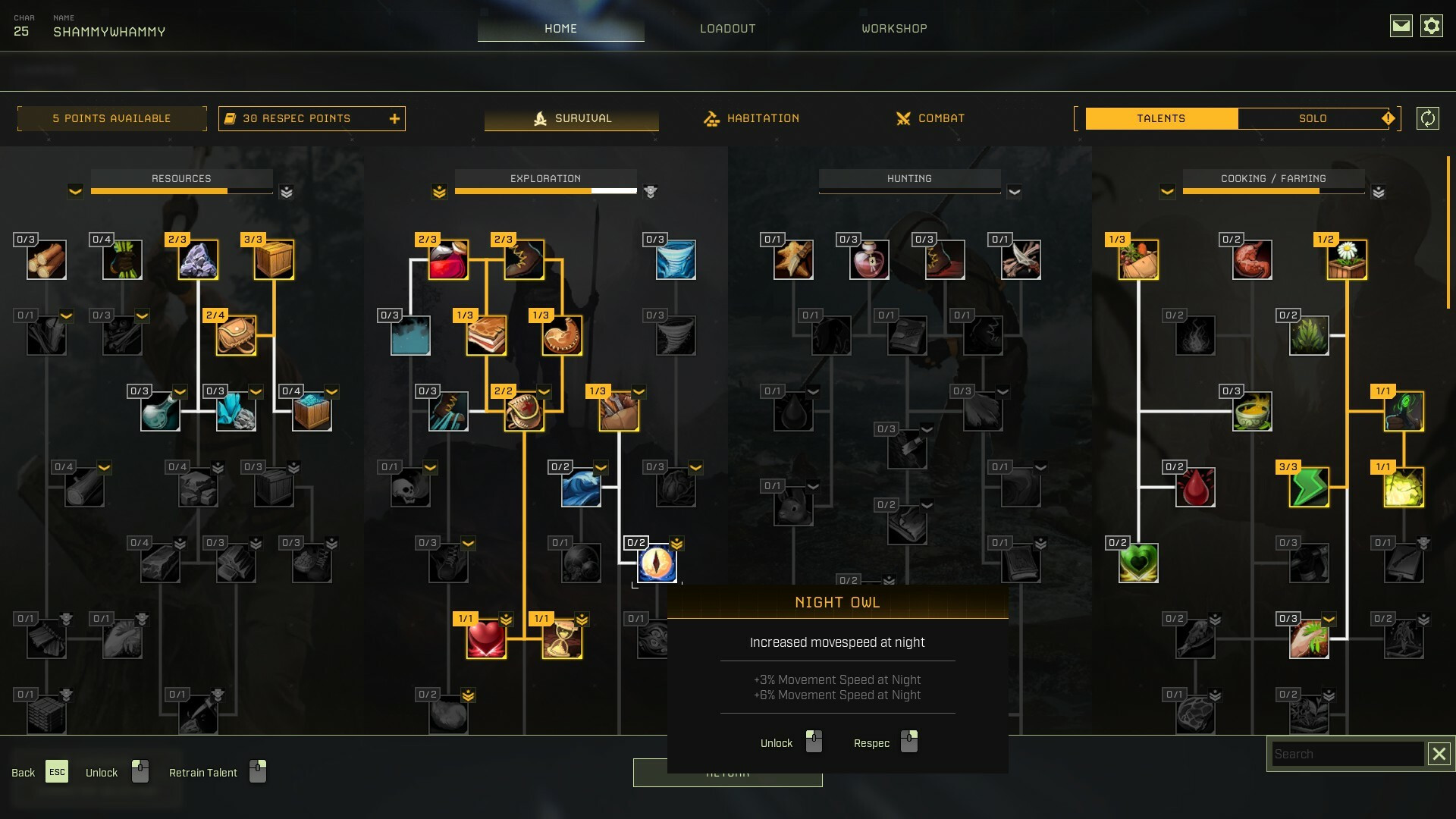 An image showing a skill tree in Icarus.