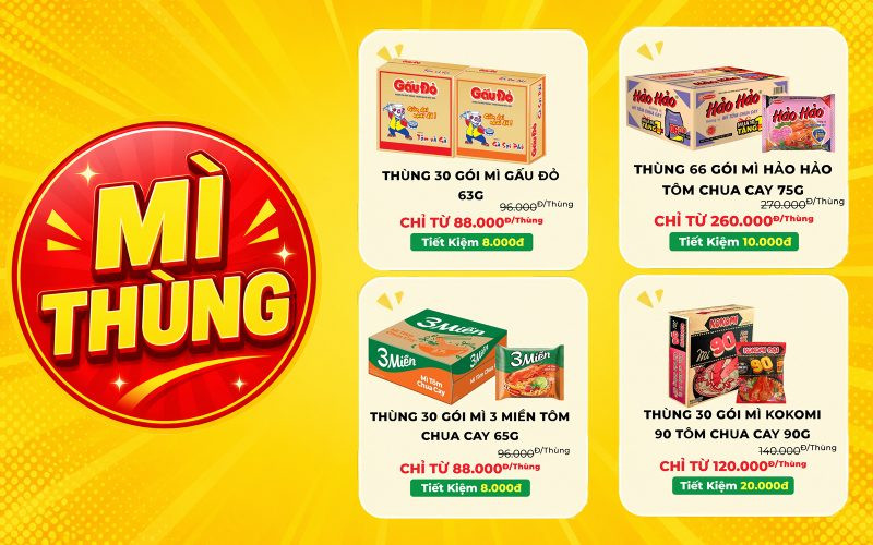 Mua nguyên thùng giá sỉ - Trữ sướng tay, không lo mang vác