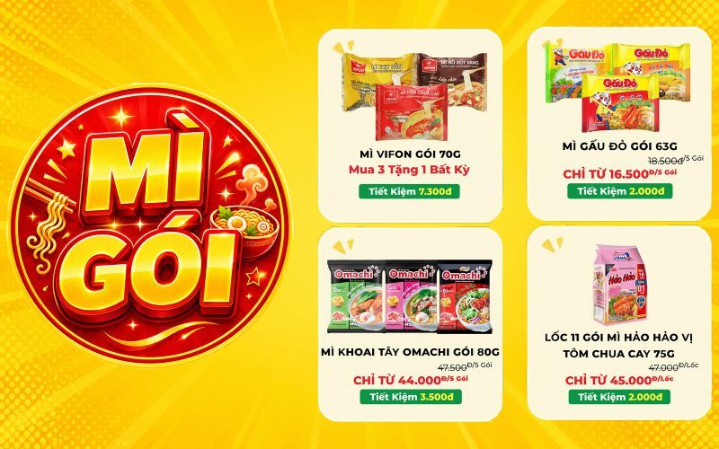 Gom gói lẻ, lốc tiện lợi - Mua nhiều giảm sâu