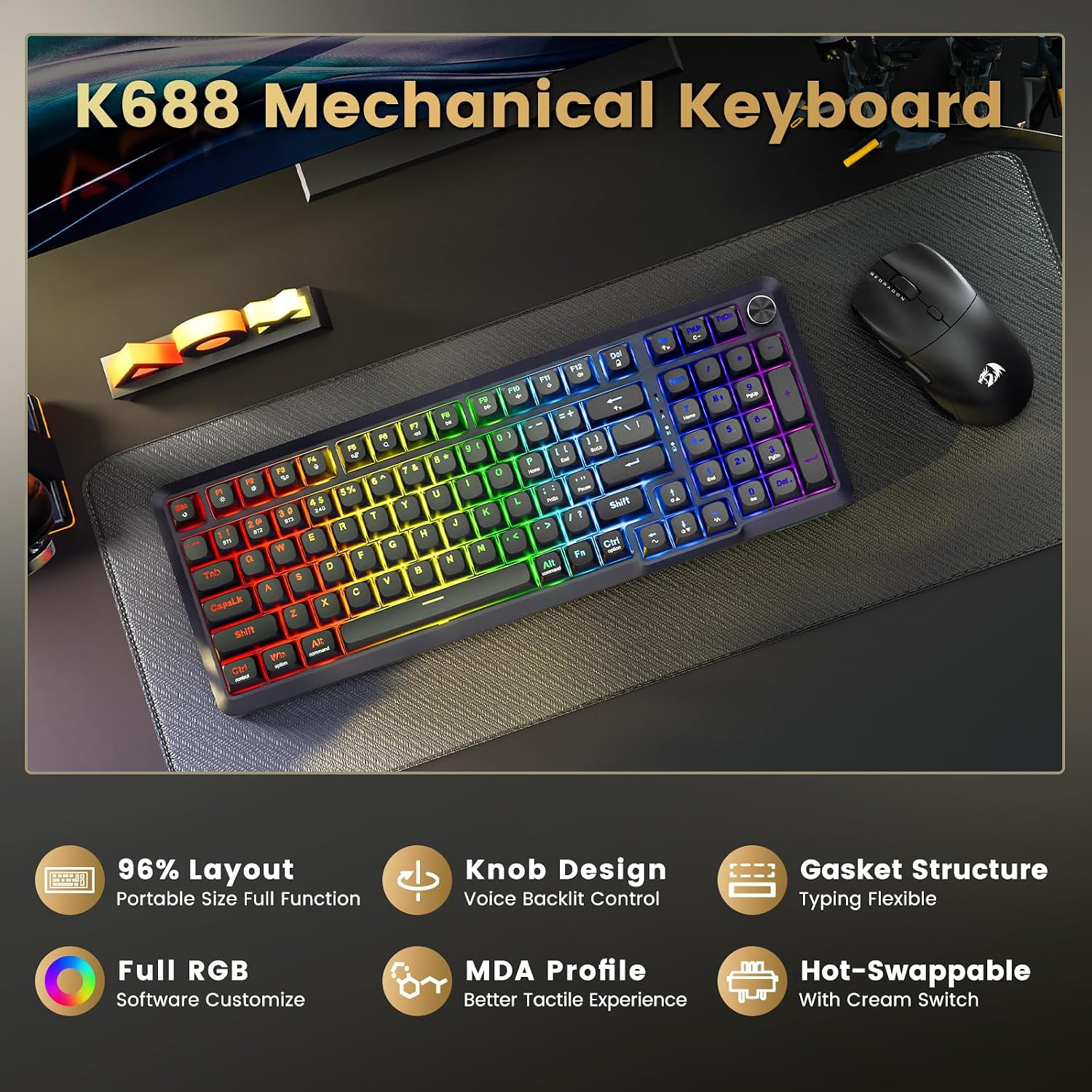 Tính năng Redragon K688 Pro