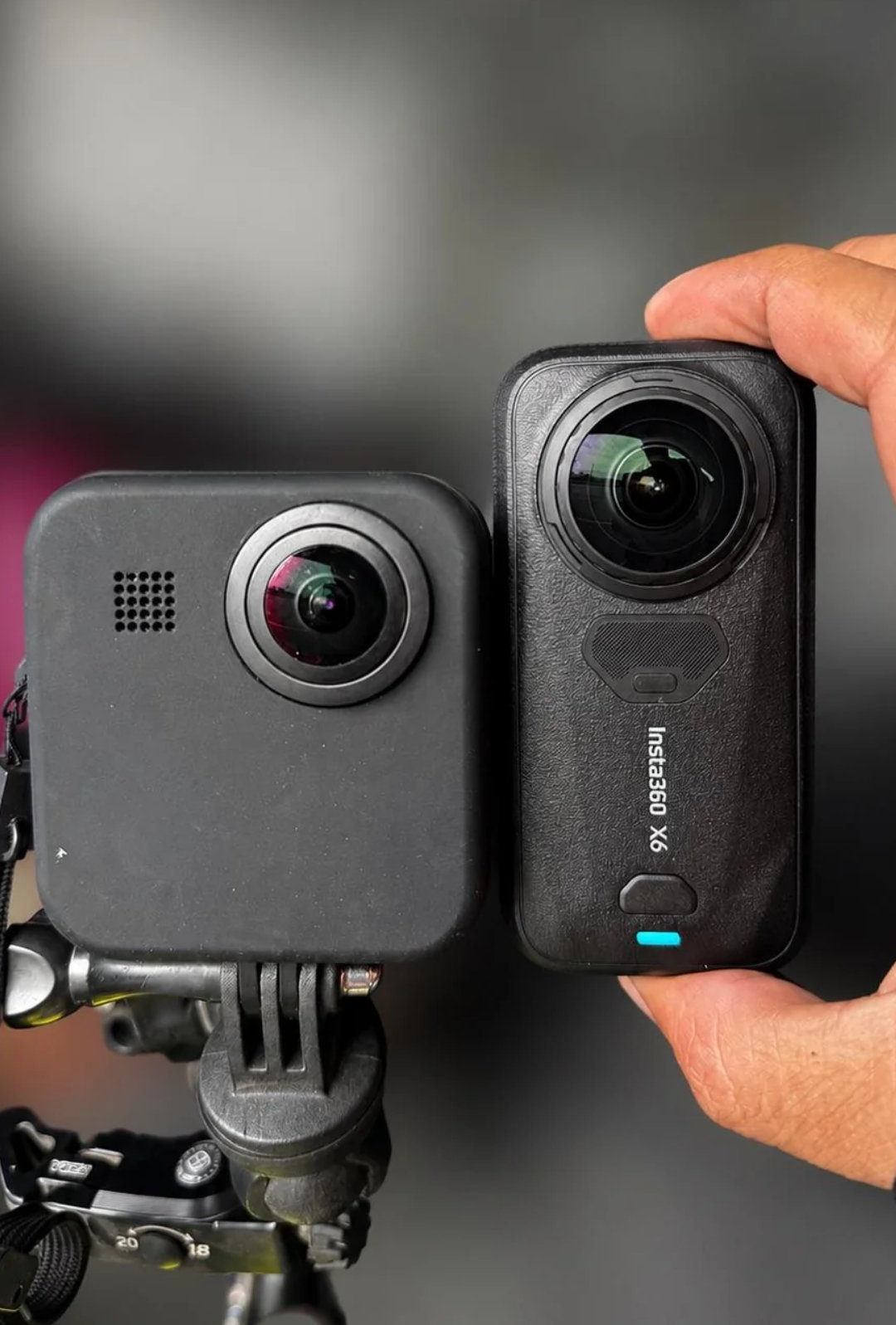 Insta360 X6 so dáng cùng GoPro Max 360