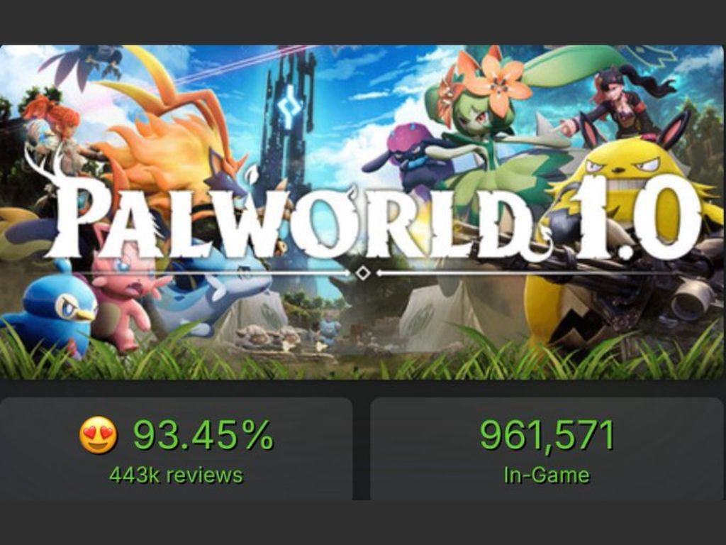 A screengrab of Palworld 1.0 peak player count ingame