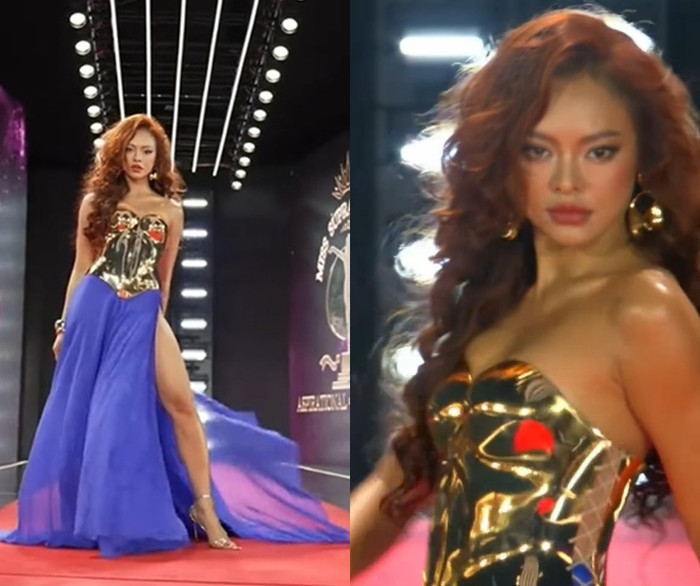 Mai Ngô tại phần thi Top Model của Hoa hậu Siêu quốc gia 2026.