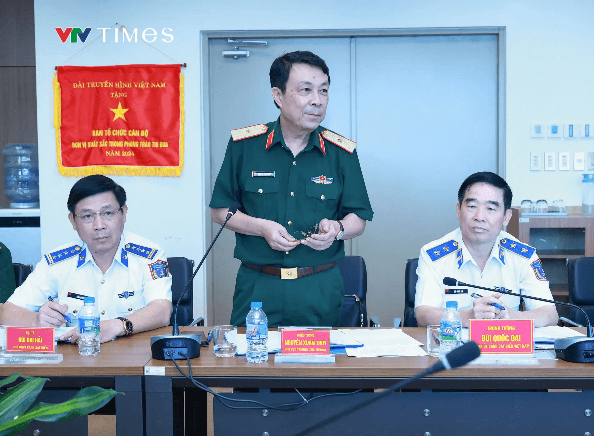 Thiếu tướng Nguyễn Xuân Thủy phát biểu tại buổi làm việc