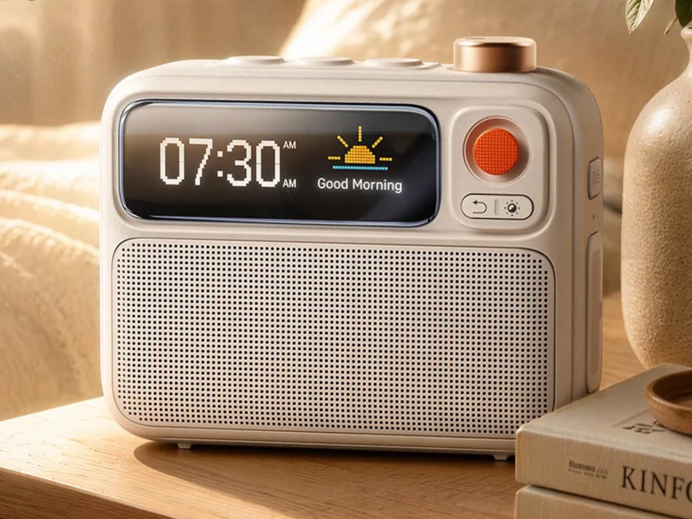 Loa Bluetooth di động Divoom FlowToo 10W tích hợp đồng hồ báo thức và nhiều tính năng tiện ích.