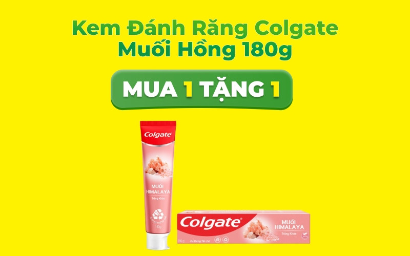 Khuyến mãi mua 1 tặng 1 kem đánh răng Colgate muối Himalaya tại Bách hóa XANH