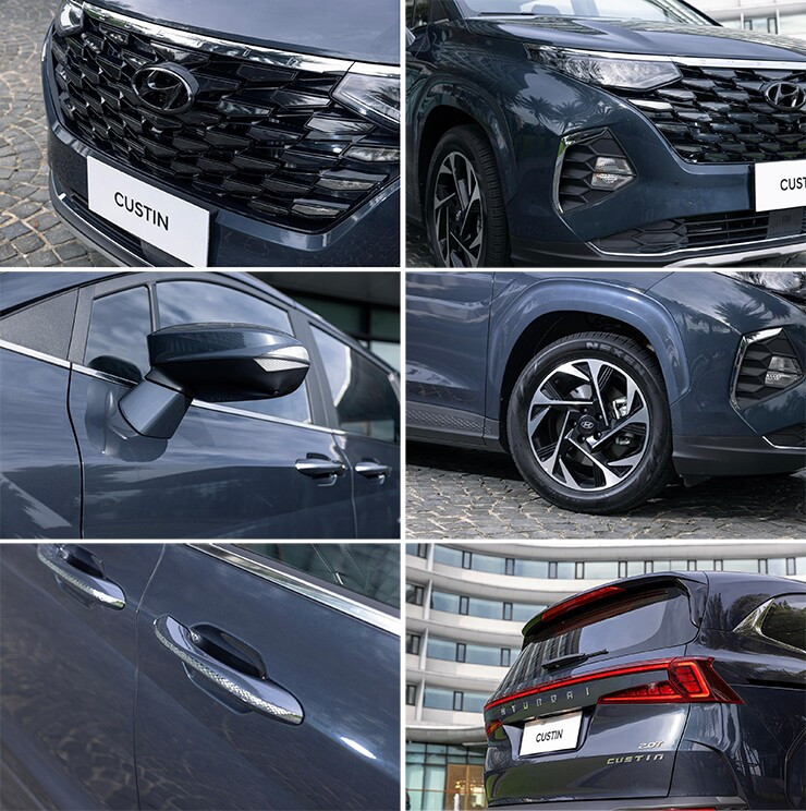 Thân xe Hyundai Custin cùng mâm xe phay bóng