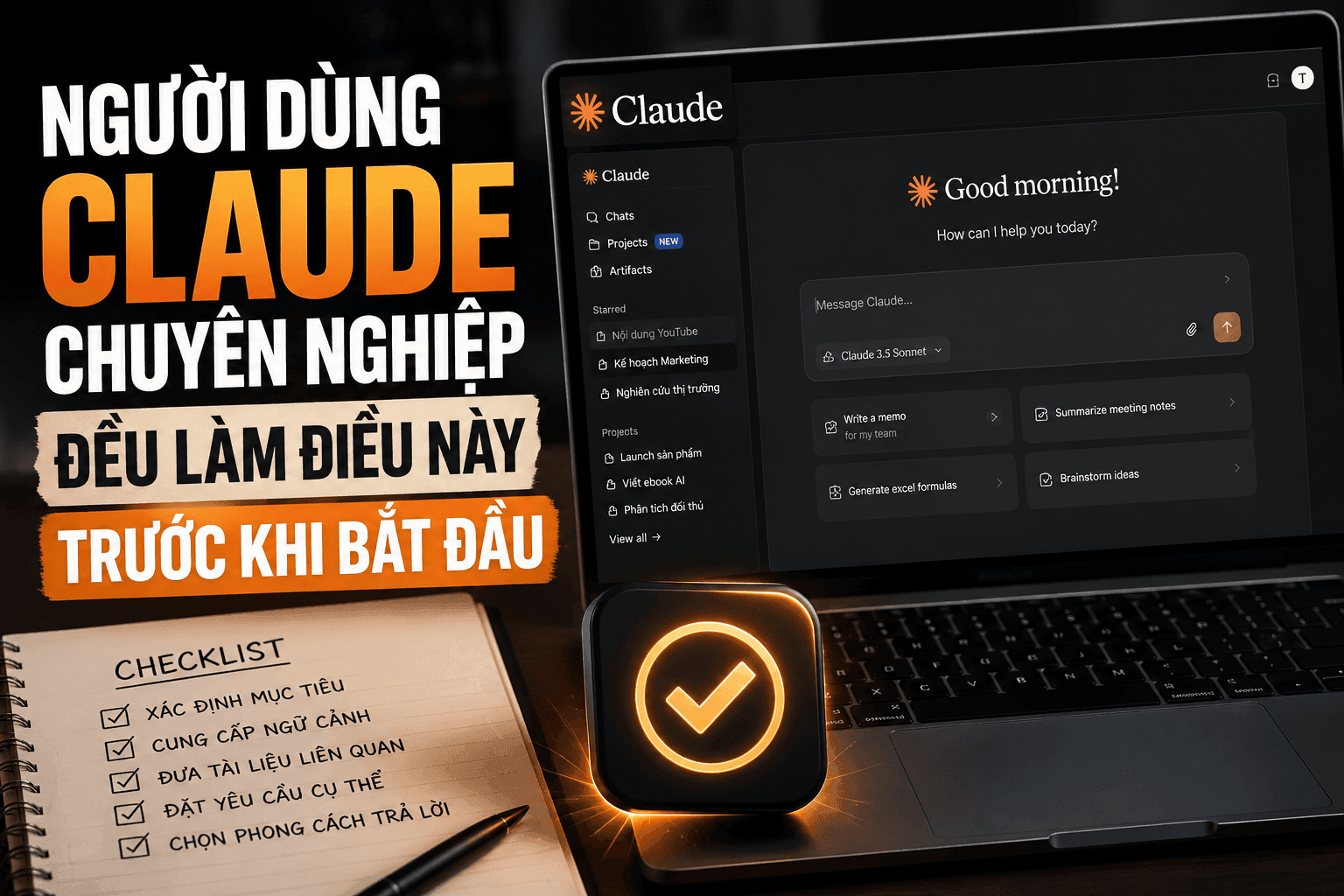 Người dùng Claude chuyên nghiệp đều làm điều này trước khi bắt đầu: Tạo Project để AI không quên việc