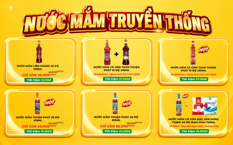 Săn nước mắm truyền thống: Deal 1K, Mua 1 Tặng 1 tại Bách hóa XANH
