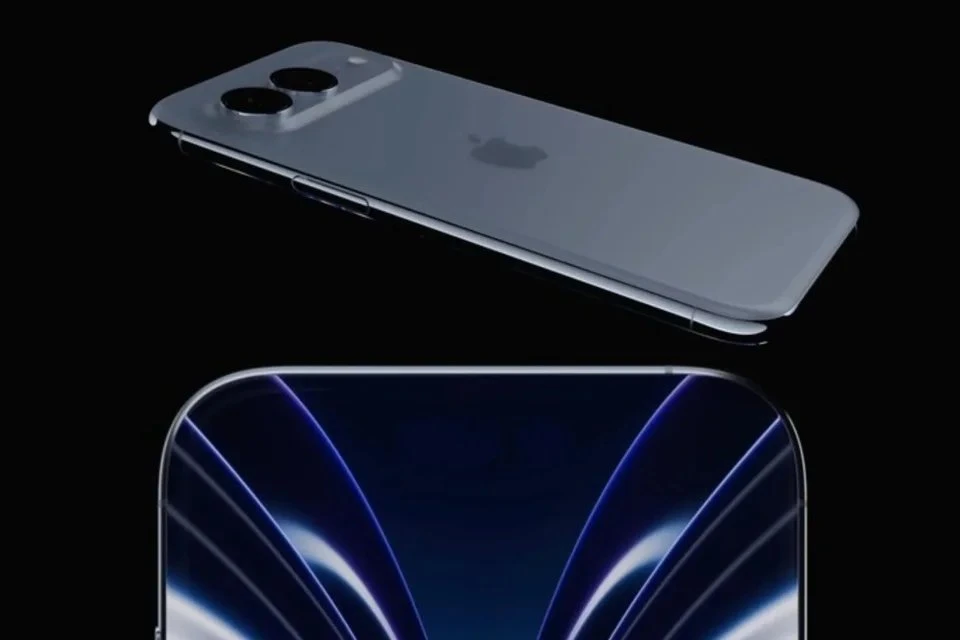 Hình ảnh minh họa mẫu iPhone kỷ niệm 20 năm với thiết kế kính uốn cong