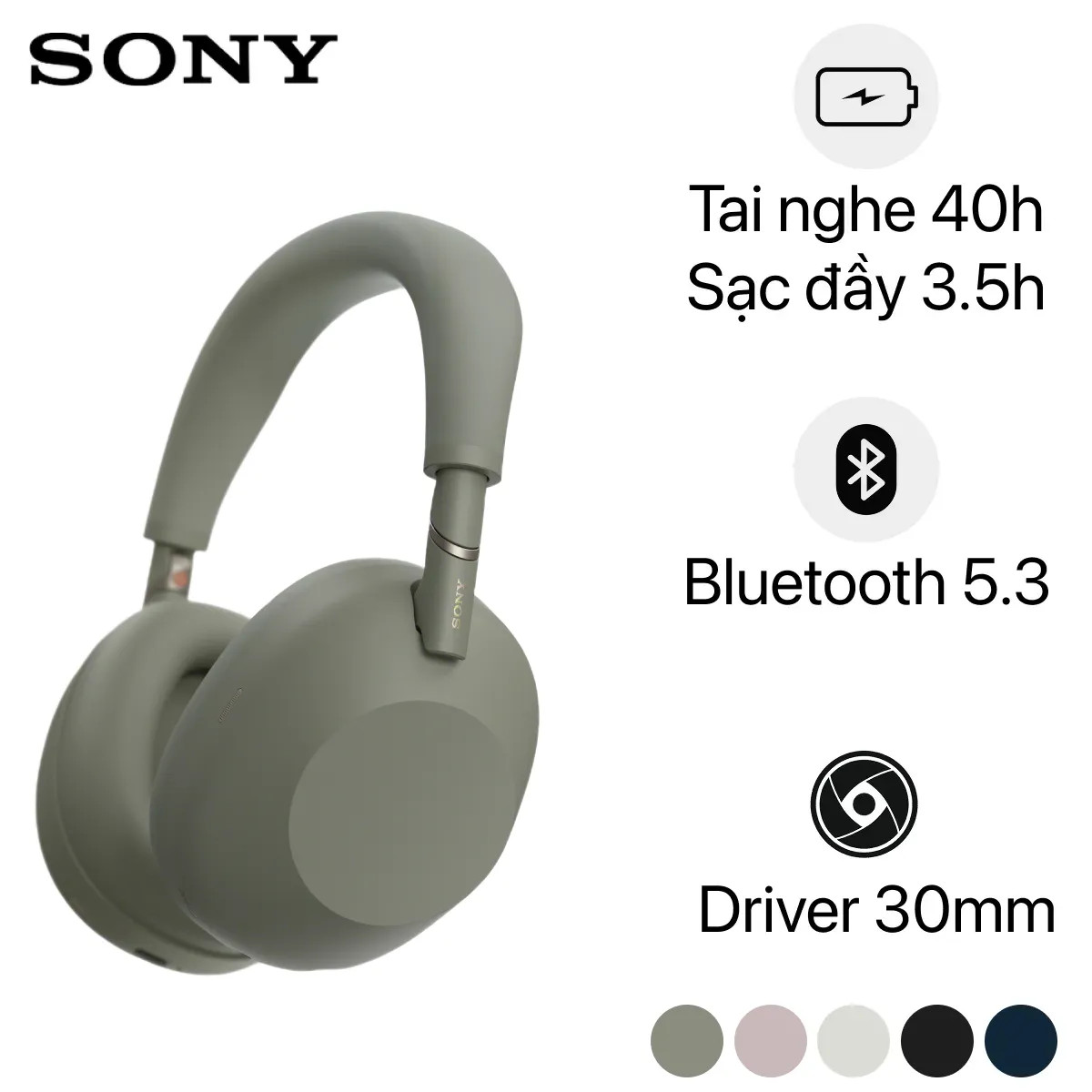 Tai nghe Bluetooth chụp tai Sony WH-1000XM6