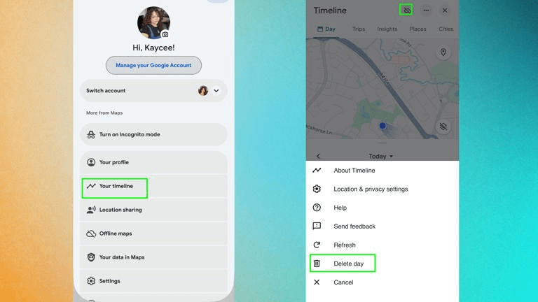 Quản lý dữ liệu Dòng thời gian trên Google Maps