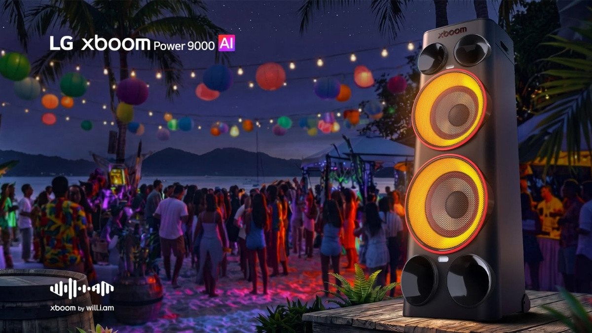 Những dải đèn LED RGB chuyển động thông minh theo nhịp điệu là đặc trưng của LG Xboom