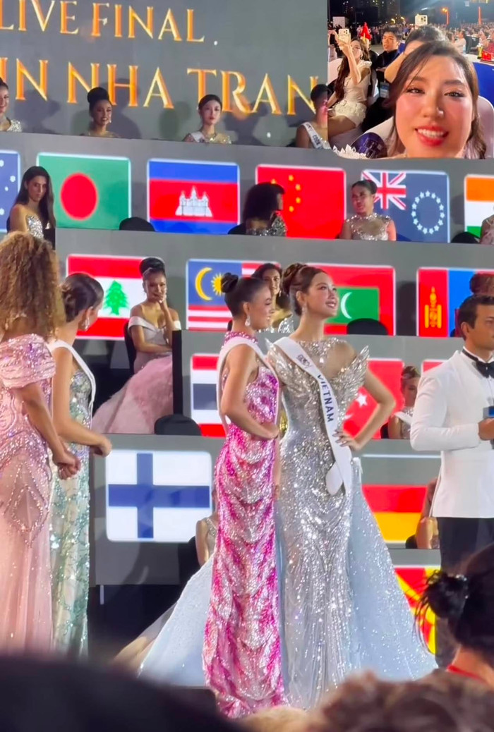 Phương Oanh hồi hộp dõi theo Bảo Ngọc ở chung kết Miss World 2026.