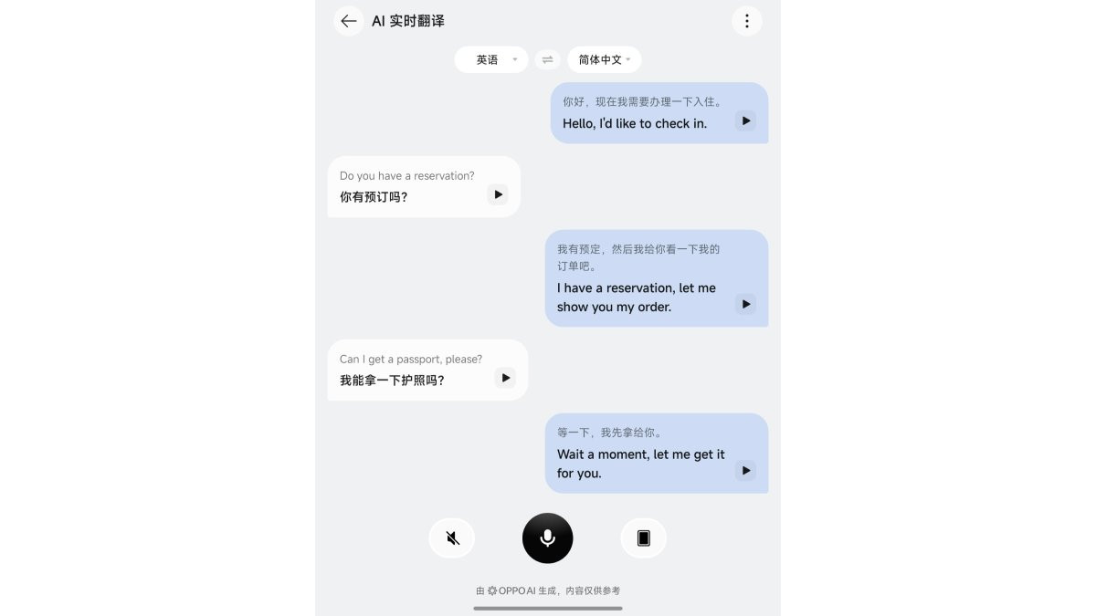 Tính năng dịch thuật thời gian thực bằng AI trên OPPO Enco X4