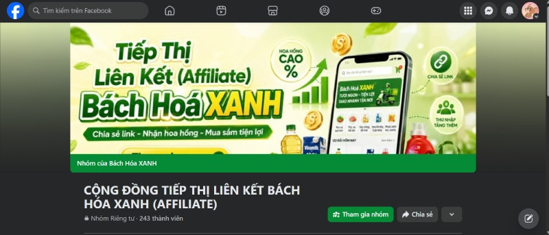 Group Cộng đồng Affiliate Bách hóa XANH