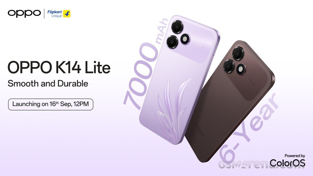 OPPO K14 Lite sẽ ra mắt vào ngày 16/9