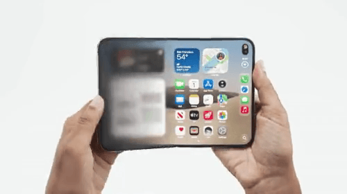 Hiệu ứng chuyển cảnh mờ độc đáo khi mở màn hình trên điện thoại gập iPhone Duo