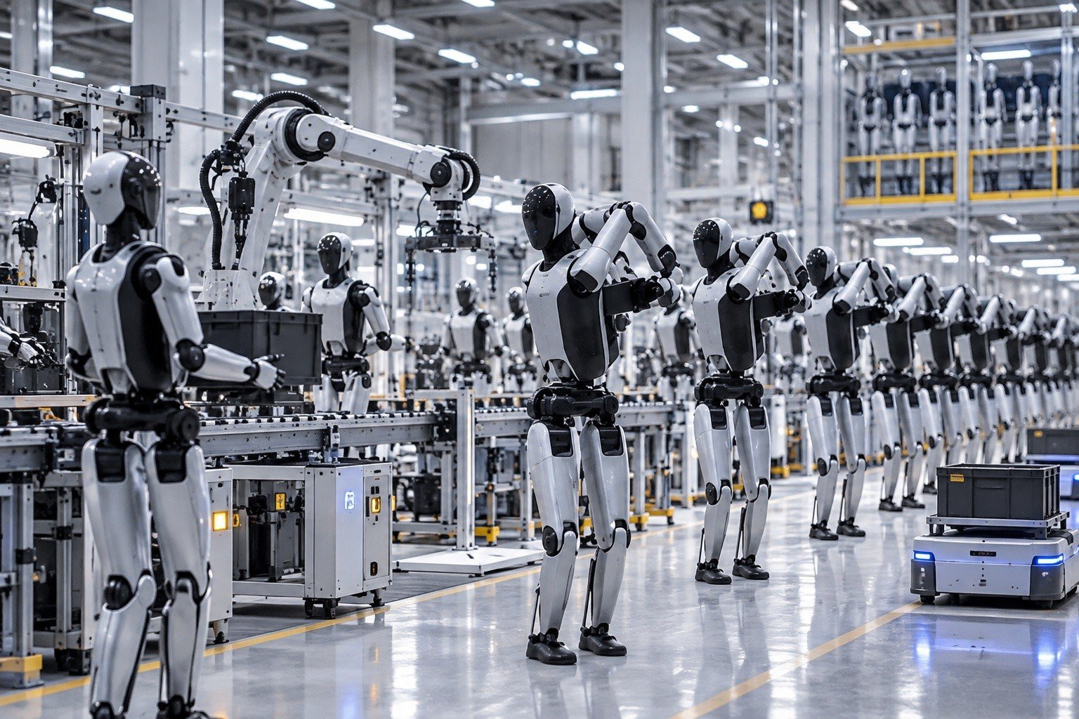 Robot hình người tham gia dây chuyền sản xuất tại nhà máy UBTech