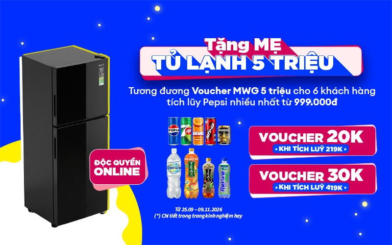 Đua Top Pepsi: Tích lũy uống ngon, rinh voucher Điện máy XANH 5 triệu