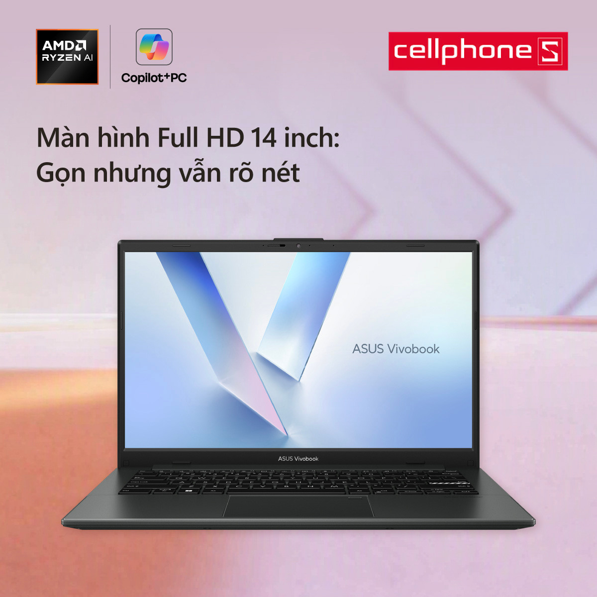 Cấu hình AMD Ryzen 5 cùng SSD tốc độ cao của ASUS Vivobook Go 14