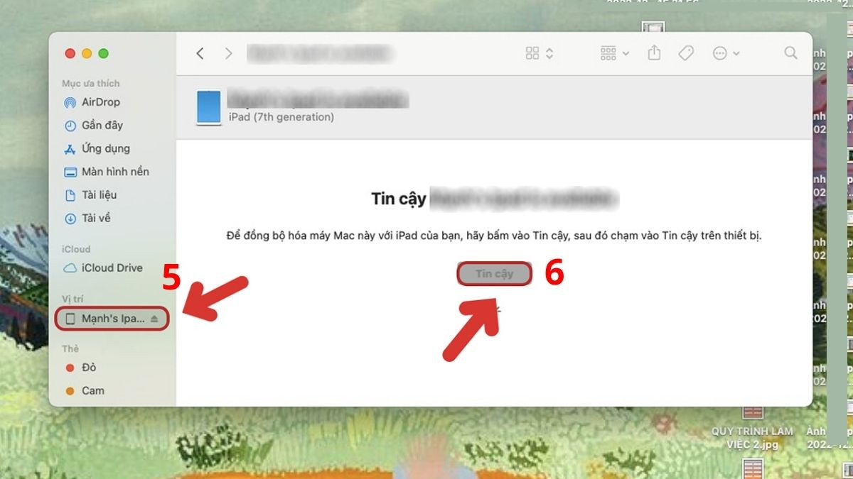 Nhấn tin cậy trên máy tính Mac