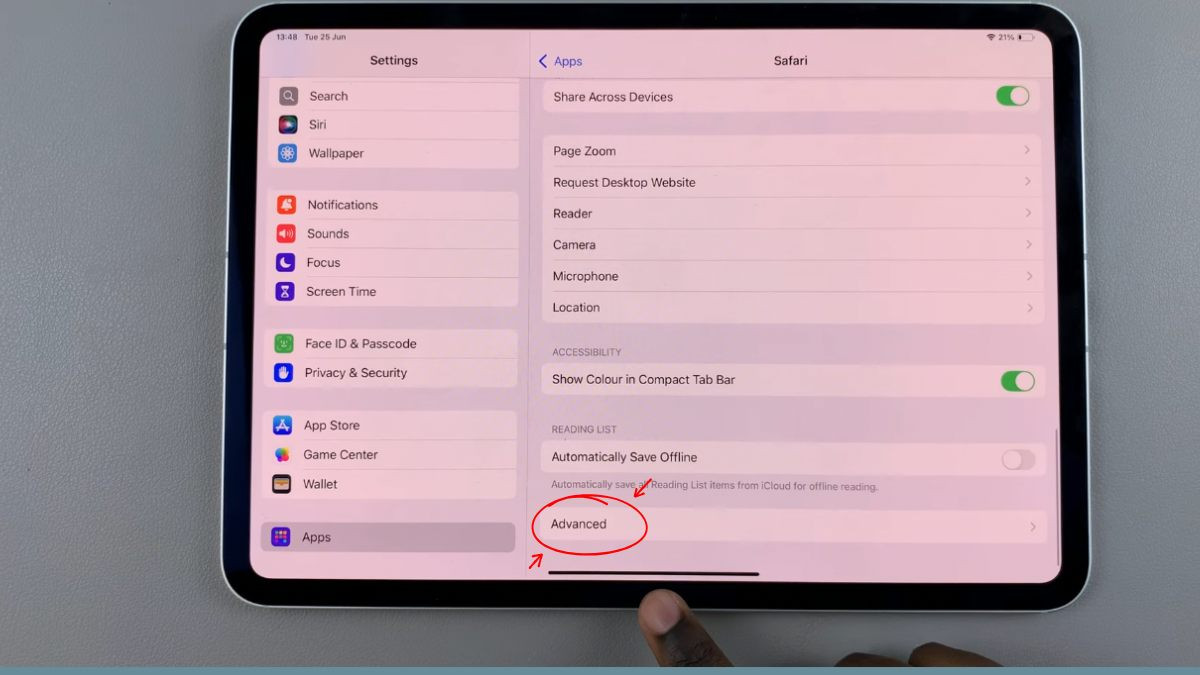 Kích hoạt JavaScript trên Safari iPad